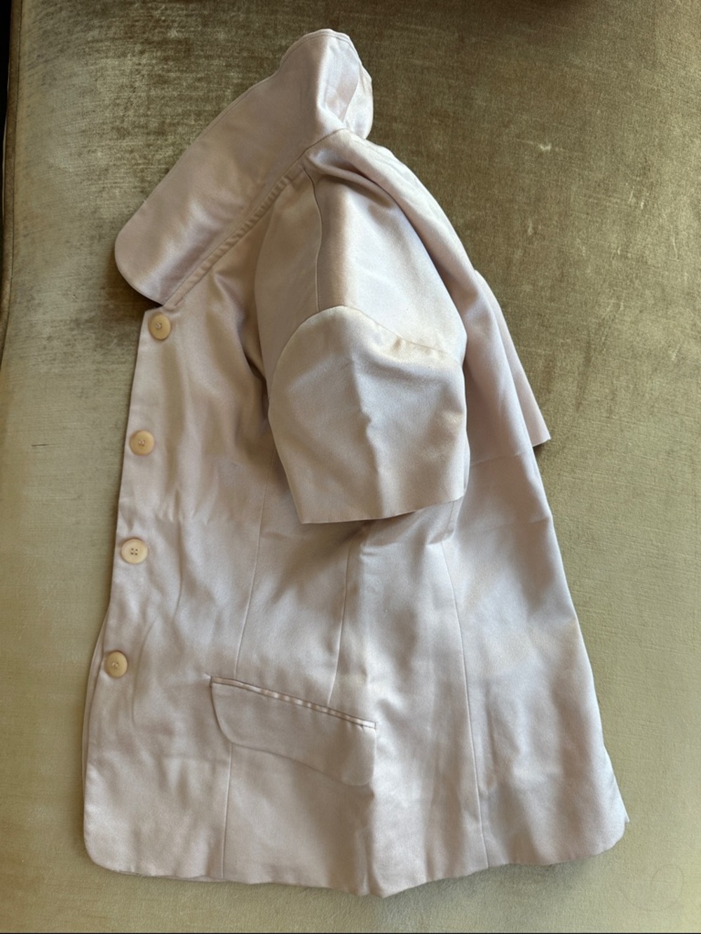 1990 Spring Summer Preppy Jacket Short sleeve Pastel Powder Lined sz 2/4 Satin - Picture 11 of 11
